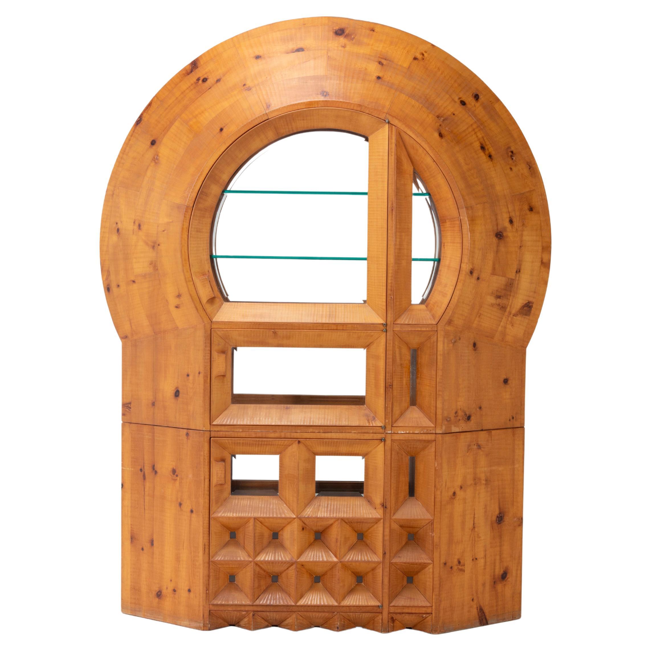 Atemberaubender Barschrank aus Holz von Giuseppe Rivadossi – italienisches Design, 1970er Jahre