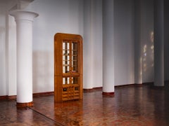 Giuseppe Rivadossi Unique Large Freestanding Display Cabinet in Sculpted Oak