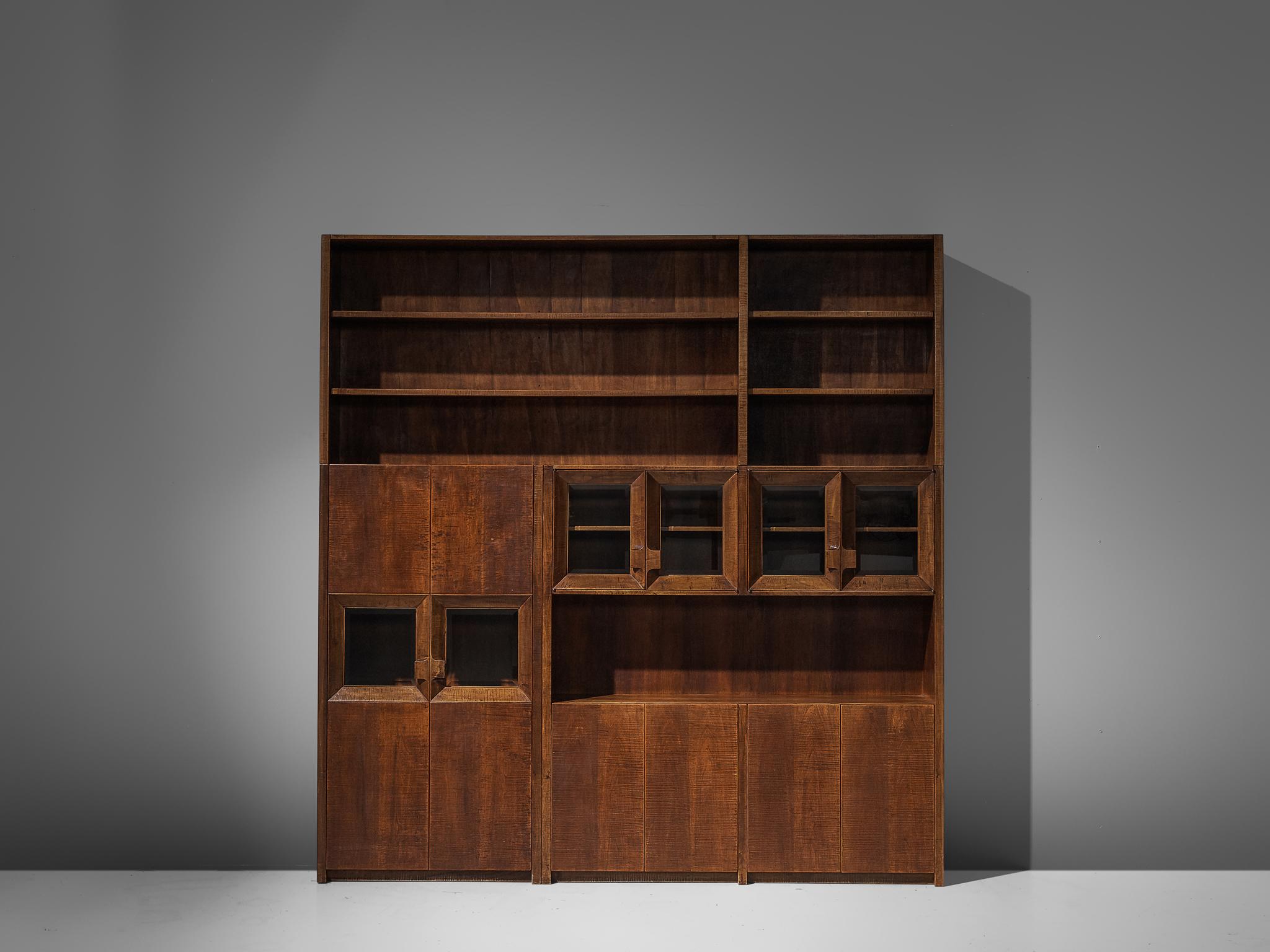 Giuseppe Rivadossi, bookcase, oak, Italy, circa 1970

An exceptional cabinet by the Italian sculptor Giuseppe Rivadossi, featuring a high level of craftsmanship in woodwork. The wood is completely carved with gouge cut, which gives this piece its