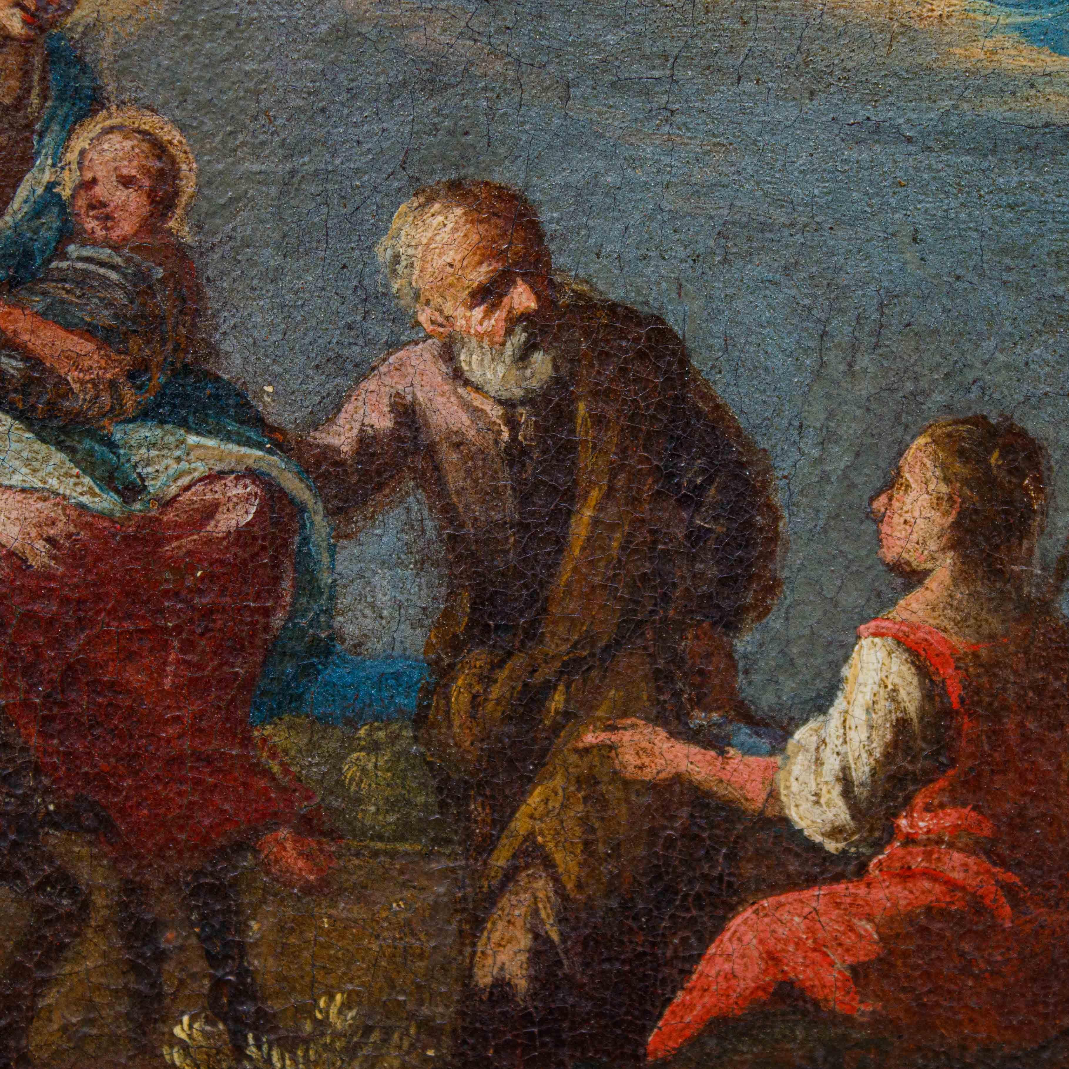 Repos pendant la fuite en Égypte Huile sur toile Giuseppe Roncelli 10