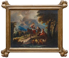 Antique Rest during the flight into Egypt Oil painting on canvas Giuseppe Roncelli