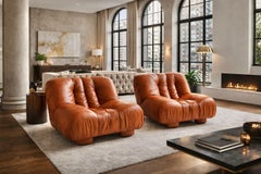 Giuseppe Rossi di Albizzate lounge chairs in leather, Italy – 1970’s