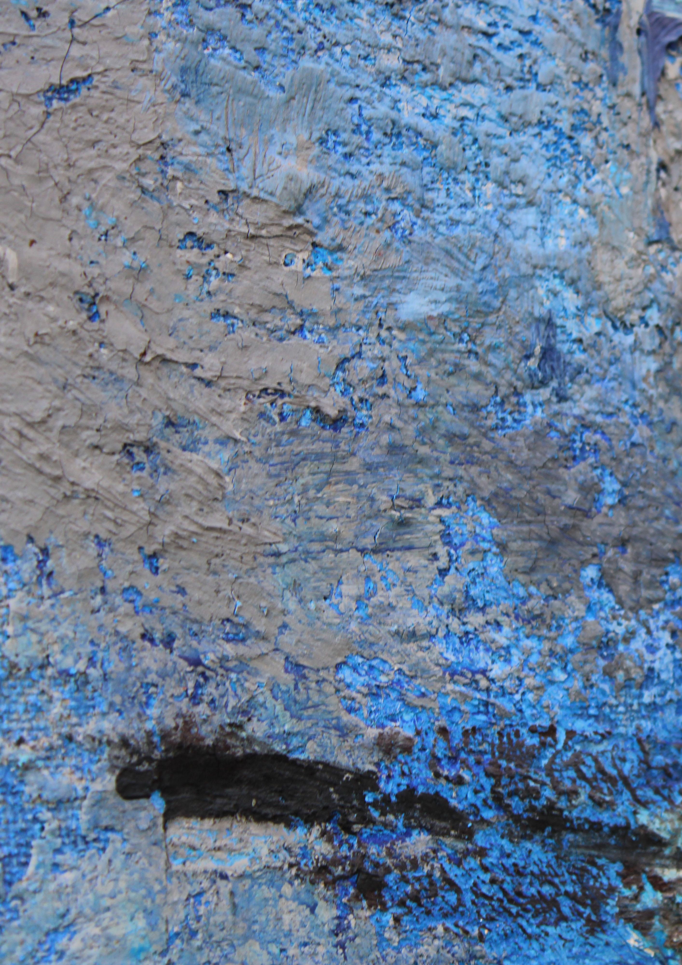 Costellazione sul lago - Abstract Painting Azul de Giuseppe Santomaso