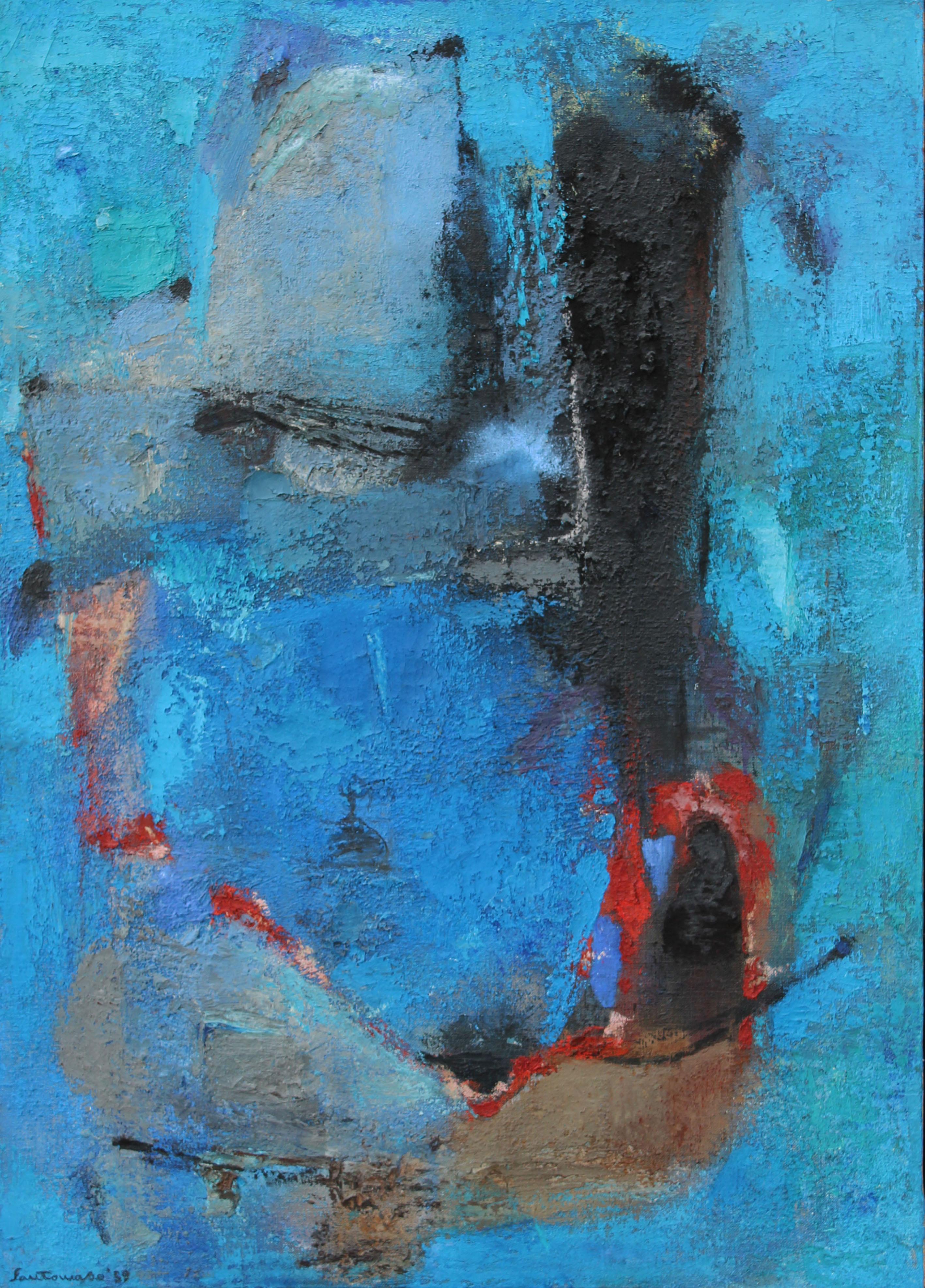 Abstract Painting de Giuseppe Santomaso - Costellazione sul lago