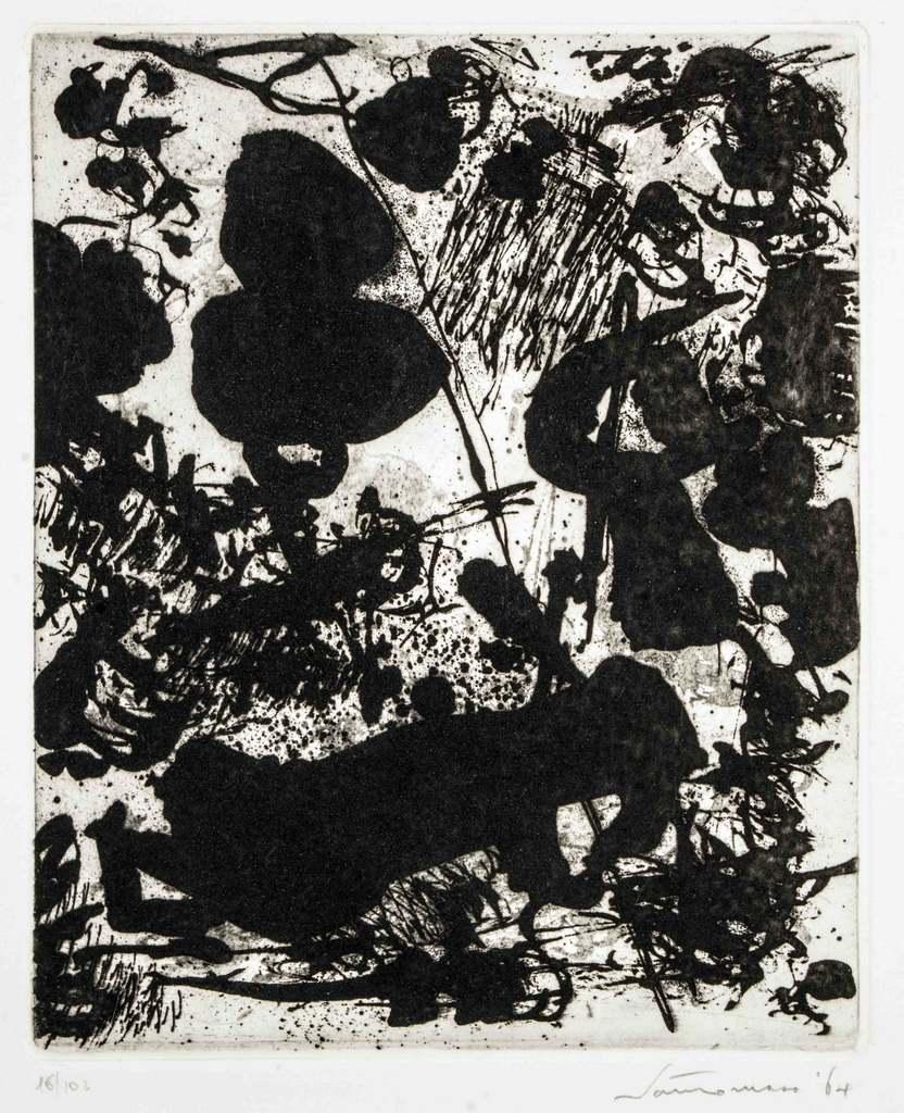 Fermento Etching, Abstract Style, Signed, Edition 16/102, 1964