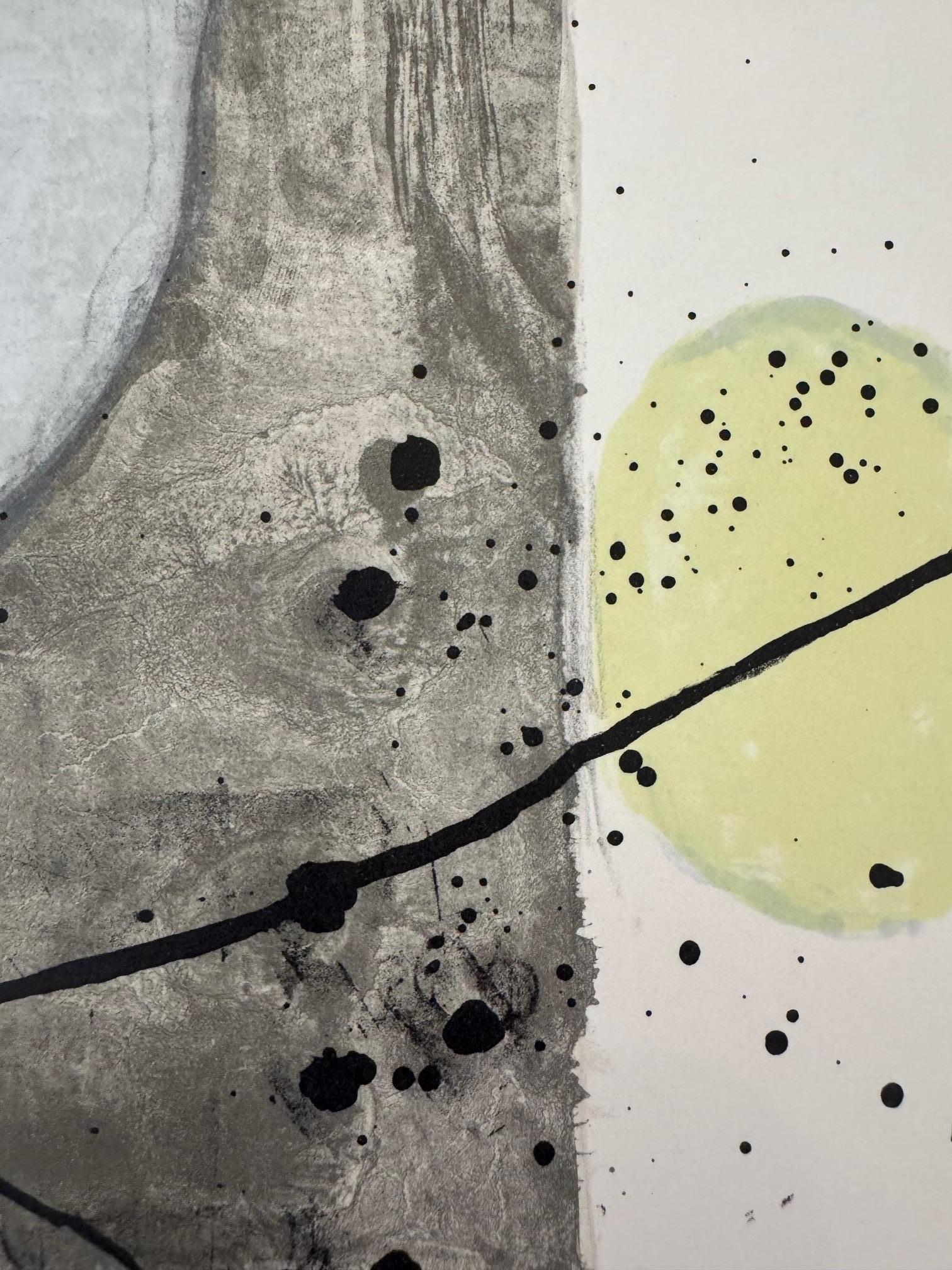 Fuori il giallo - abstract art informel by Giuseppe Santomaso noir/blanc jaune en vente 6