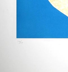 Incavo Blu - Original Etching by Giuseppe Santomaso - 1970