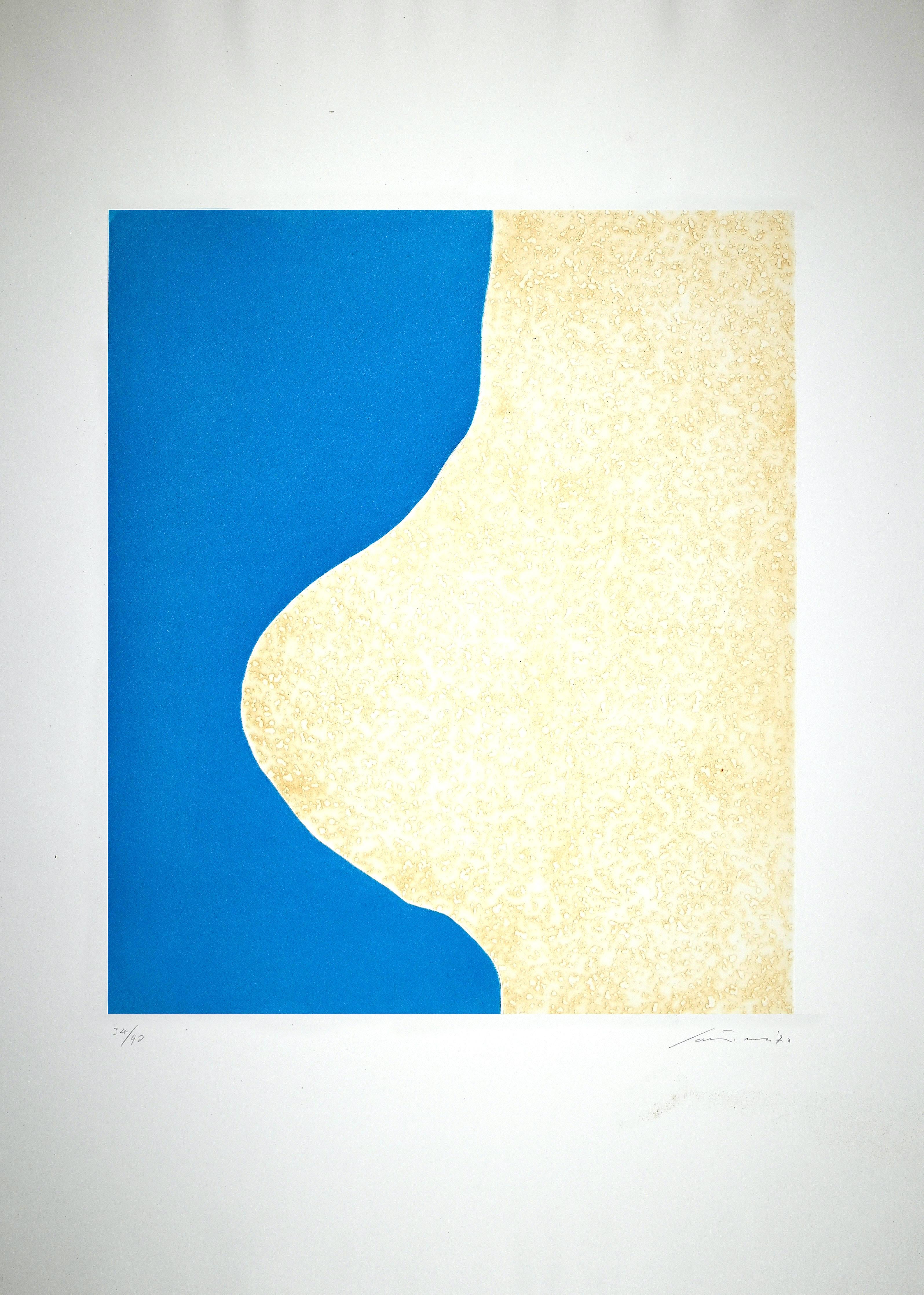 Incavo blu is an abstract colored artwork realized by Giuseppe Santomaso in 1970.

Mixed colored etching and aquatint on Fabriano Rosaspina paper.

Hand-signed and dated on the lower right.

Numbered on the lower left. Edition 34/90.

Edited by