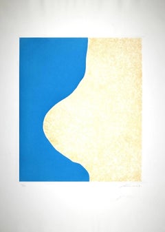 Incavo Blu - Original Etching by Giuseppe Santomaso - 1970