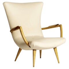 Giuseppe Scapinelli, Armchair, c. 1950 Pau Marfim wood and white cotton fabric