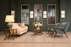 Giuseppe Scapinelli Armchairs, Brazil, 1950s - Caviúna Frames in Teal Velvet