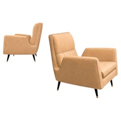 Giuseppe Scapinelli Armchairs in Hardwood & Suede, Brazil, 1950s Lot 544B