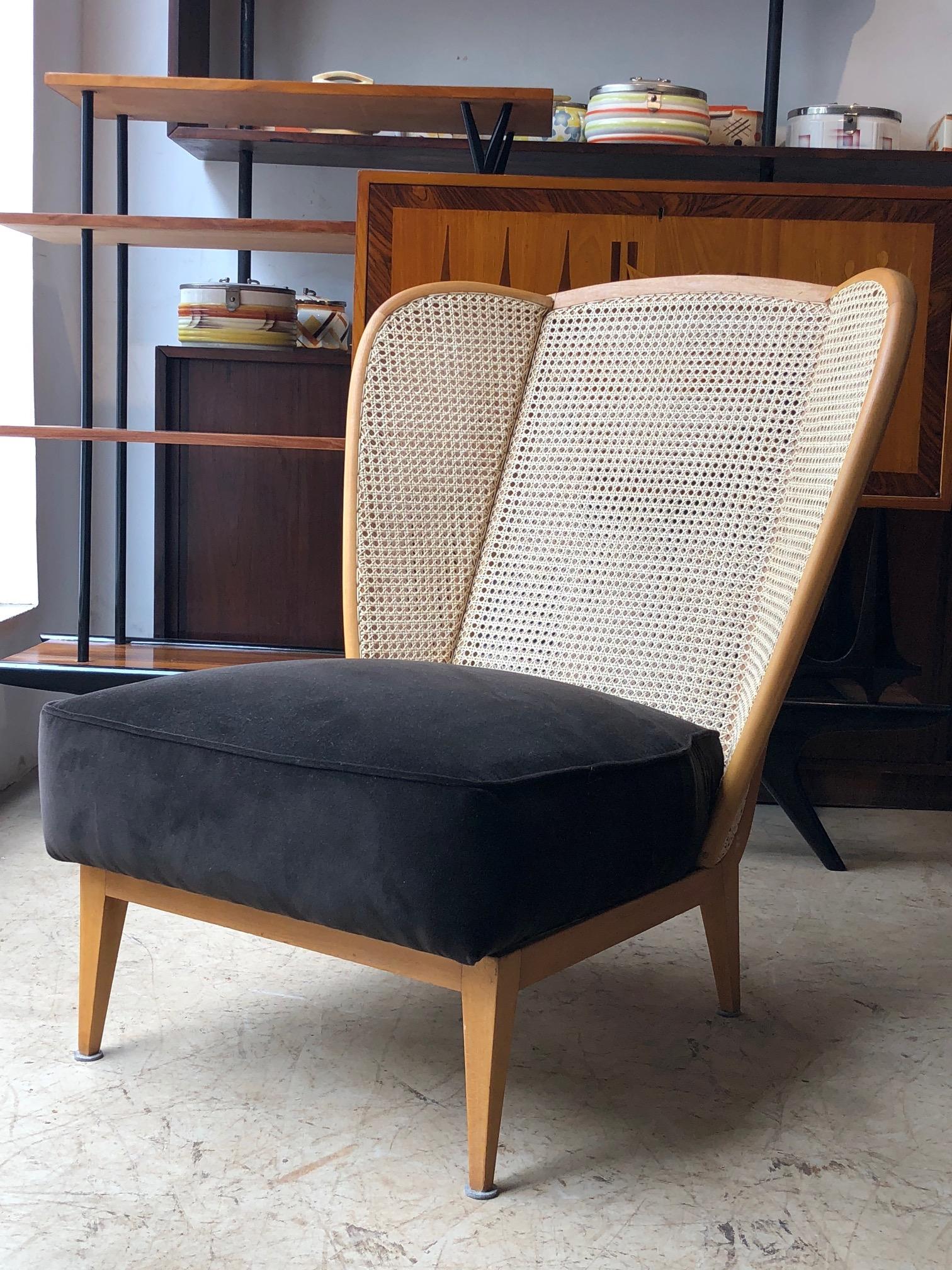 Modern Giuseppe Scapinelli 'Attributed', Pair of chairs with Straw Backrest