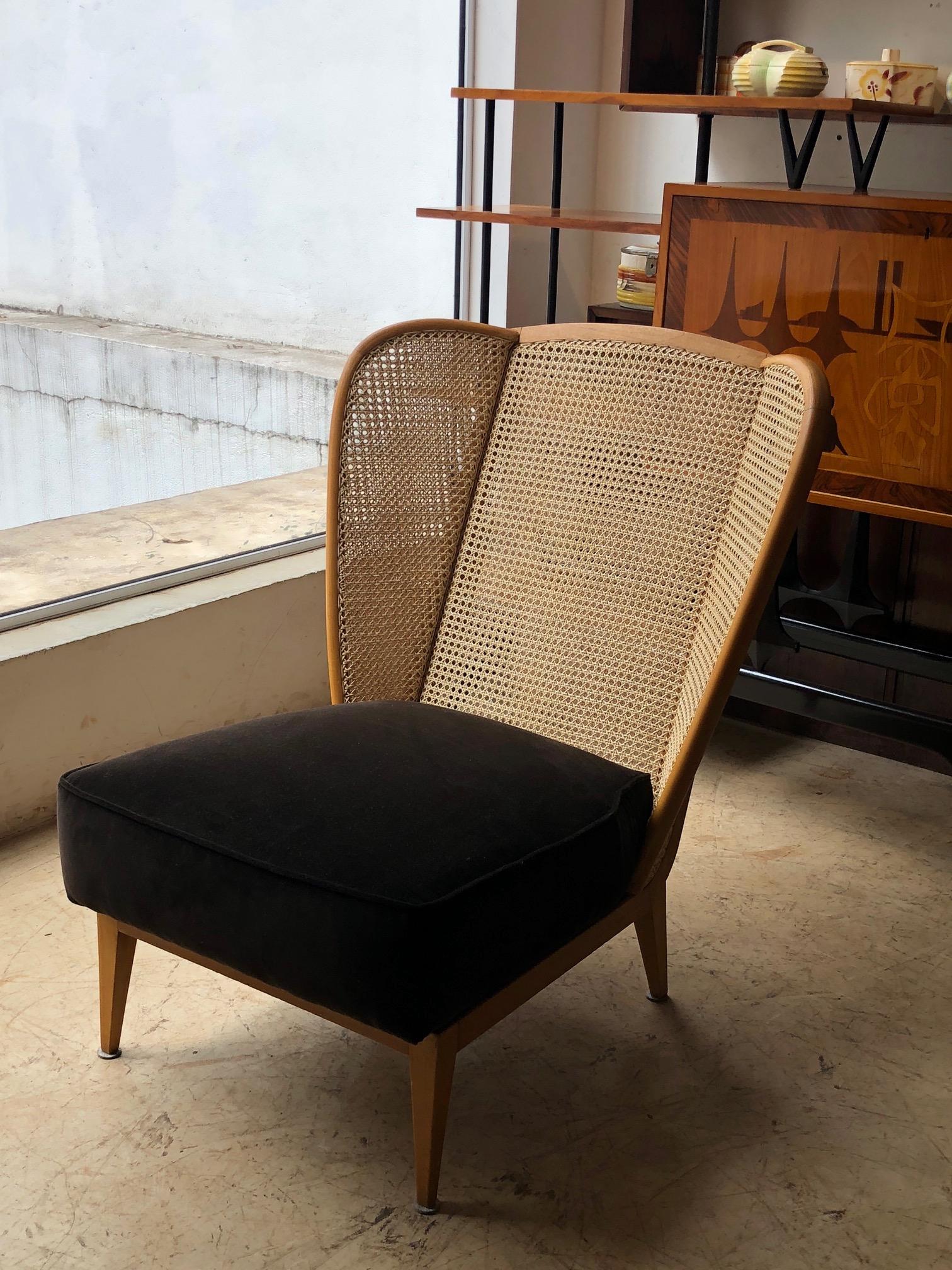 Brazilian Giuseppe Scapinelli 'Attributed', Pair of chairs with Straw Backrest