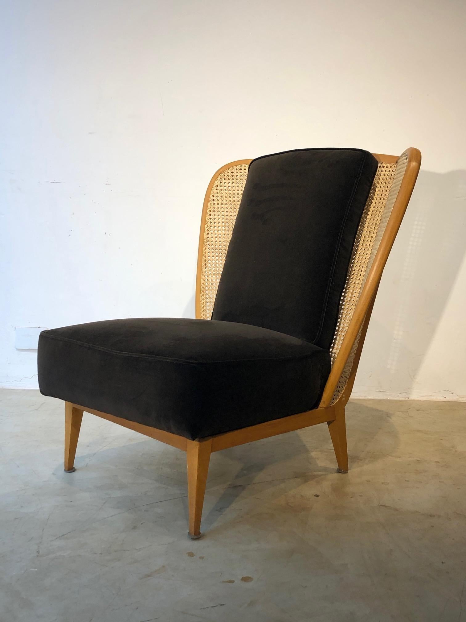 20th Century Giuseppe Scapinelli 'Attributed', Pair of chairs with Straw Backrest