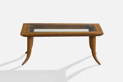 Giuseppe Scapinelli Attribution, Coffee Table, Wood, Glass, Brazil, 1950s
