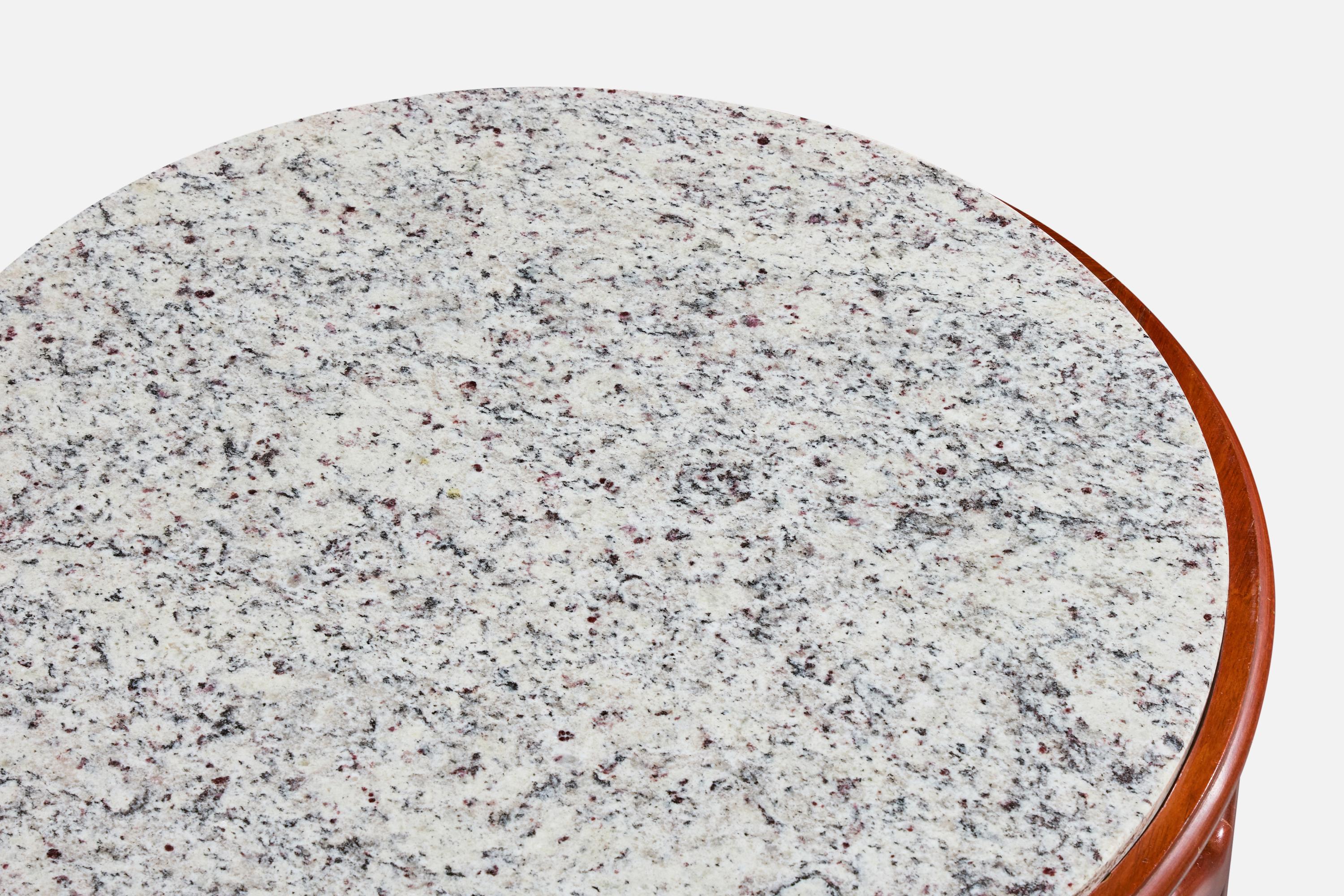 Atribución Giuseppe Scapinelli, Mesa de centro, Madera, Mármol, Brasil, Años 50 en Bueno estado para la venta en High Point, NC