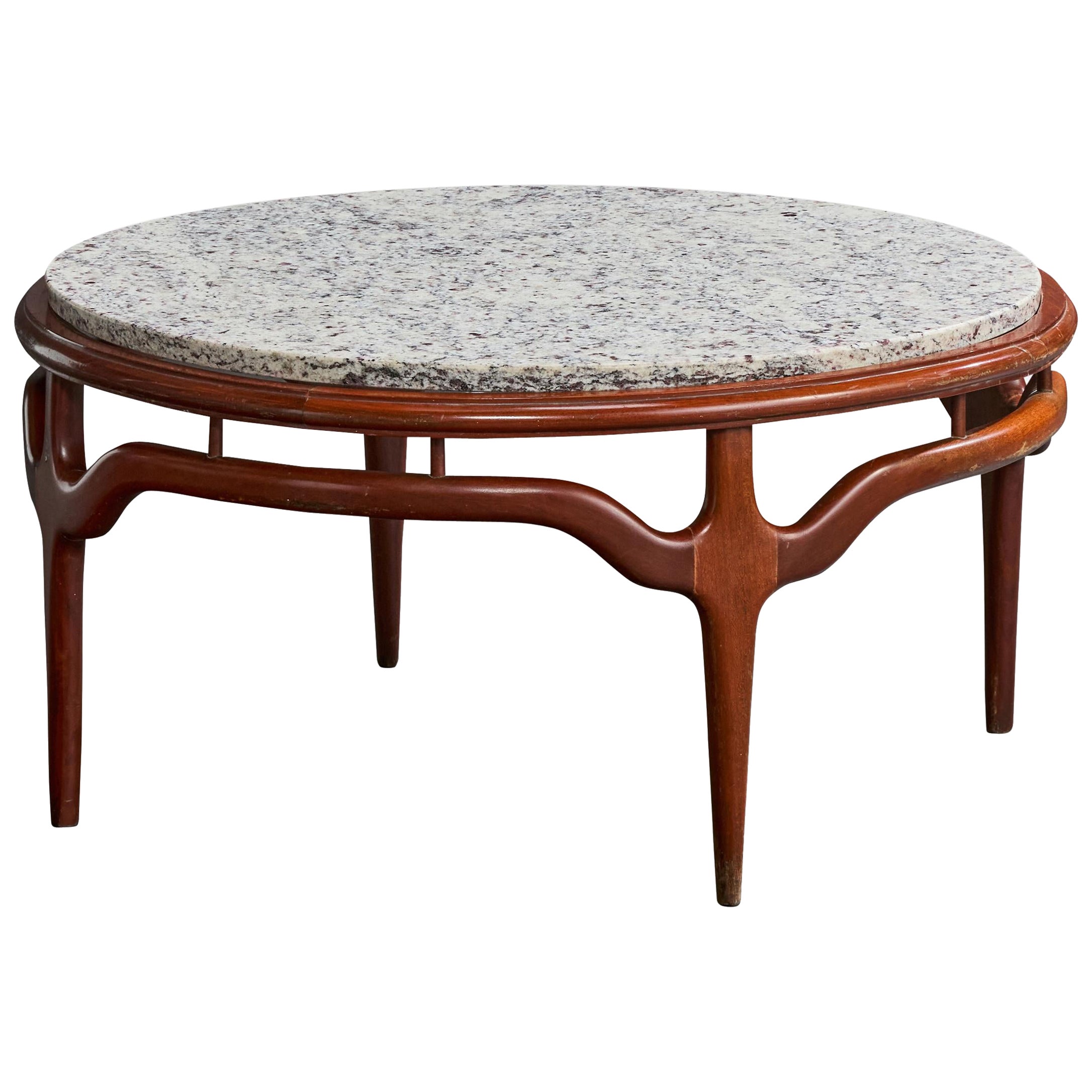 Attribution Giuseppe Scapinelli, table basse, Wood, Marbre, Brésil, années 1950