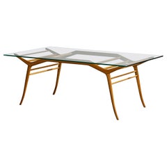 Giuseppe Scapinelli Attribution, Dining Table, Wood, Glass, Brazil, 1950s