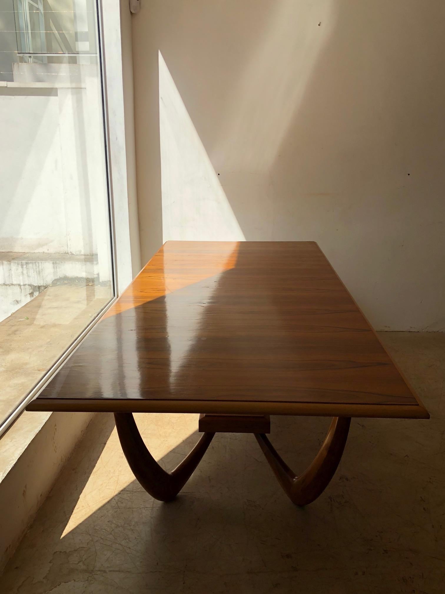 Giuseppe Scapinelli, Brazilian Mid-Century Modern “J” Dining Table In Good Condition In Sao Paulo, SP