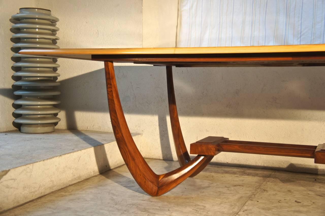 Giuseppe Scapinelli, Brazilian Mid-Century Modern “J” Dining Table 1