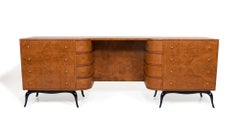 Giuseppe Scapinelli Brazilian Modern Burled Vanity Cabinet