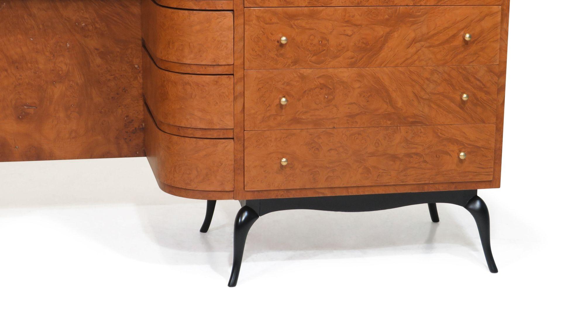 Mid-Century Modern Giuseppe Scapinelli Brazilian Modern Burled Vanity Cabinet For Sale