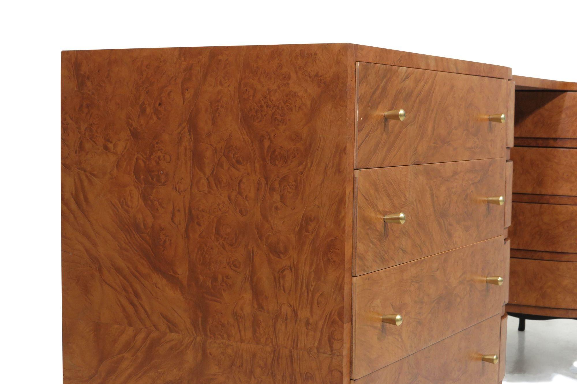 Giuseppe Scapinelli Brazilian Modern Burled Vanity Cabinet For Sale 3