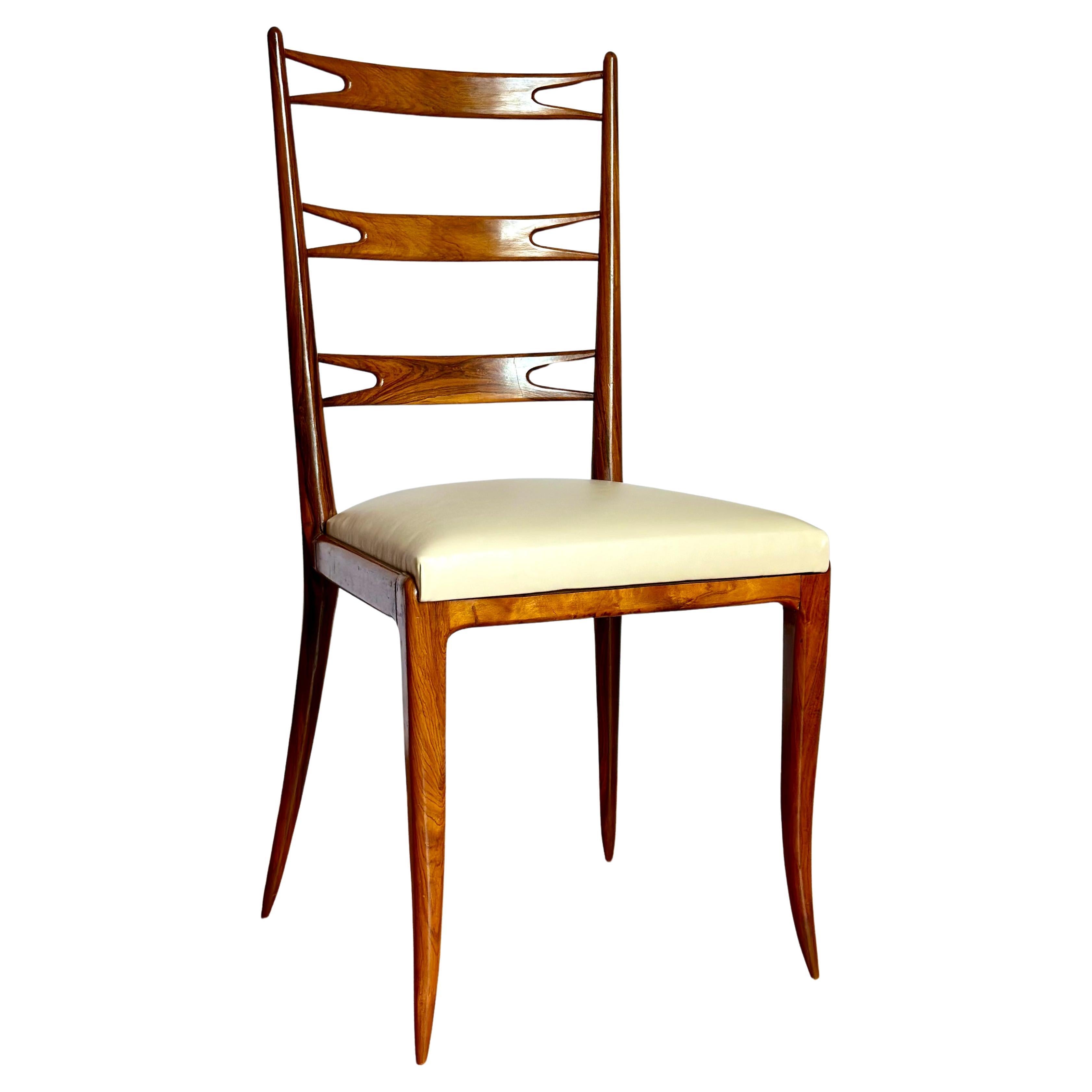Giuseppe Scapinelli, chaise moderne brésilienne en bois de rose Caviuna et cuir