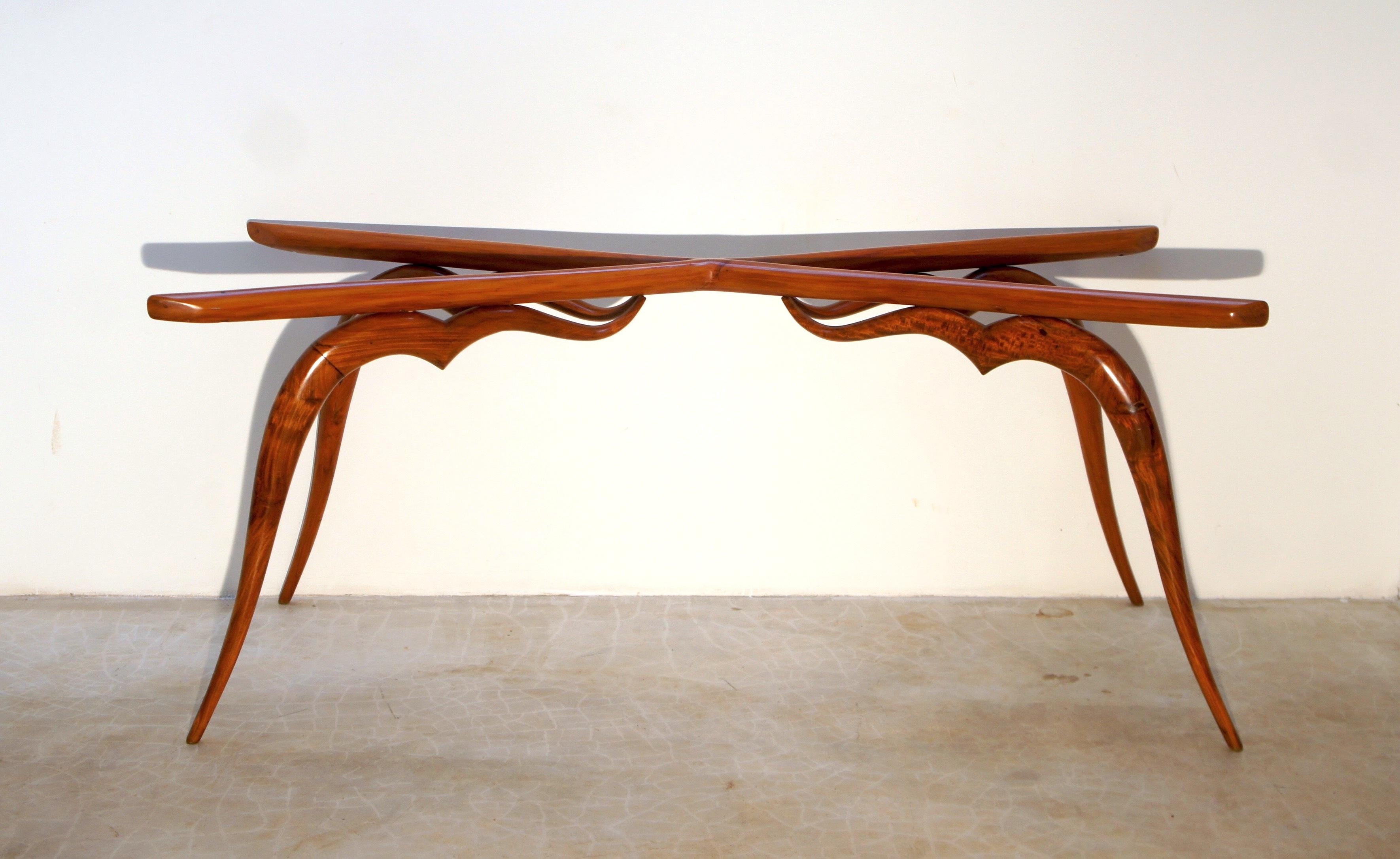 Mid-Century Modern Giuseppe Scapinelli, Brazilian Modernist Dining Table Made with Solid Caviuna