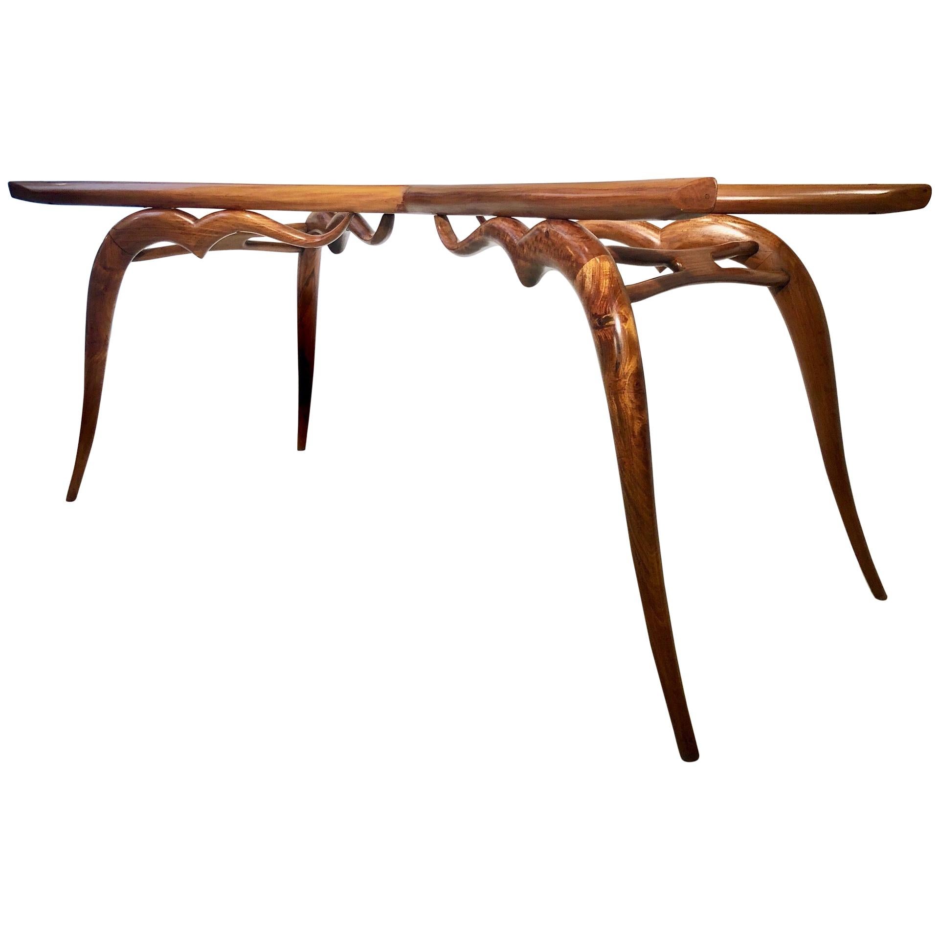 Giuseppe Scapinelli, Brazilian Modernist Dining Table Made with Solid Caviuna