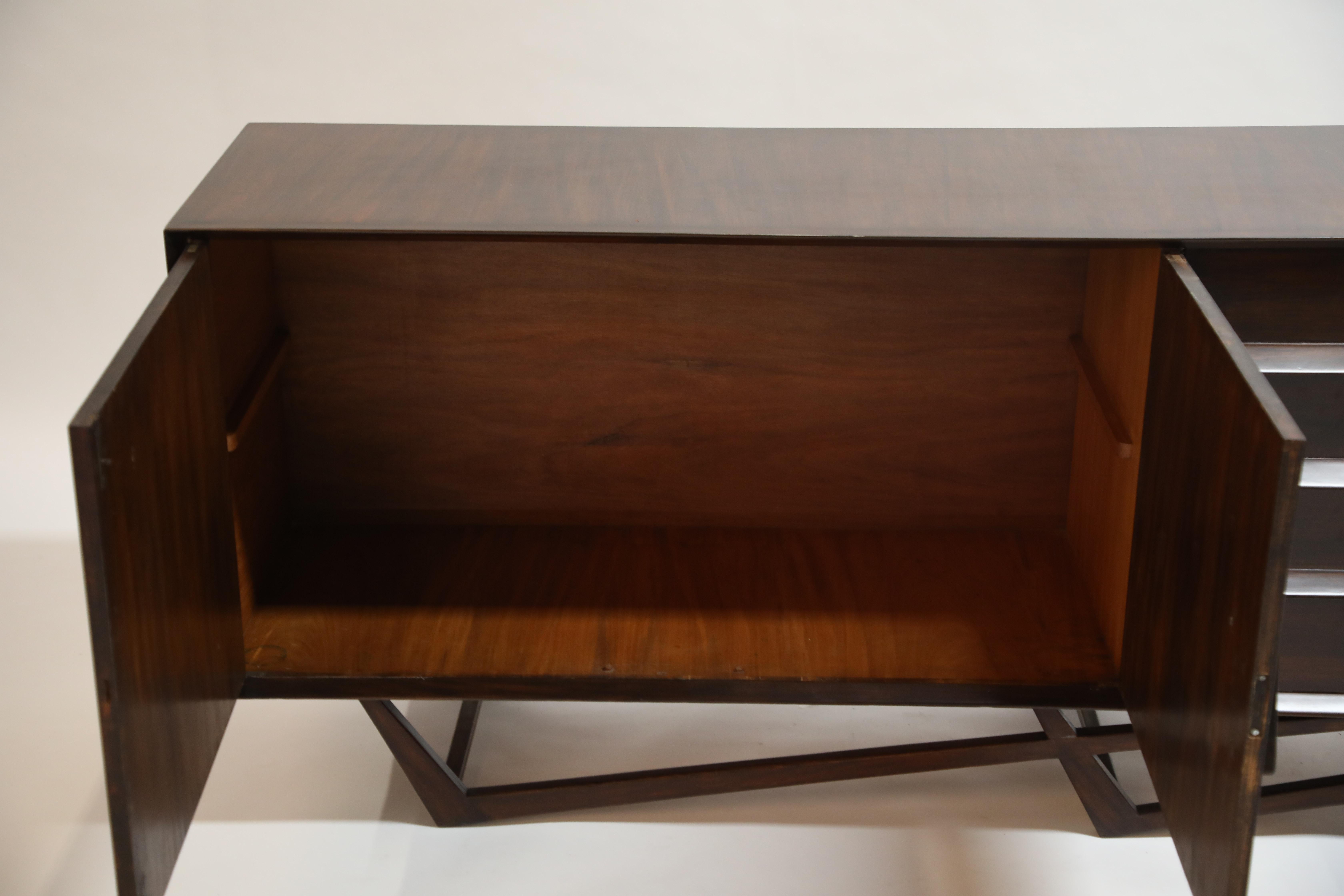 Giuseppe Scapinelli Brazilian Rosewood Architectural Sideboard, Brazil, 1950s 7