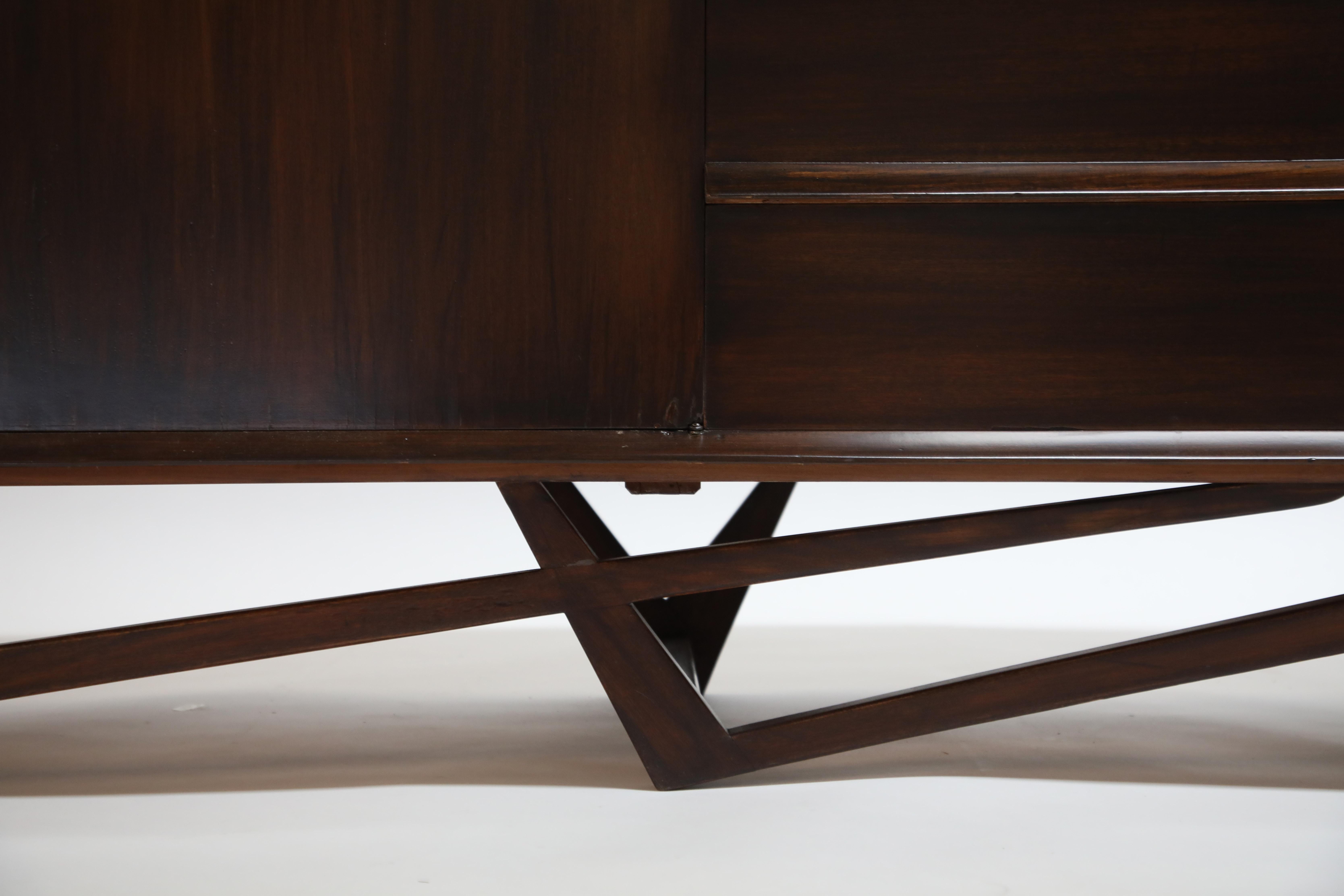 Giuseppe Scapinelli Brazilian Rosewood Architectural Sideboard, Brazil, 1950s 10
