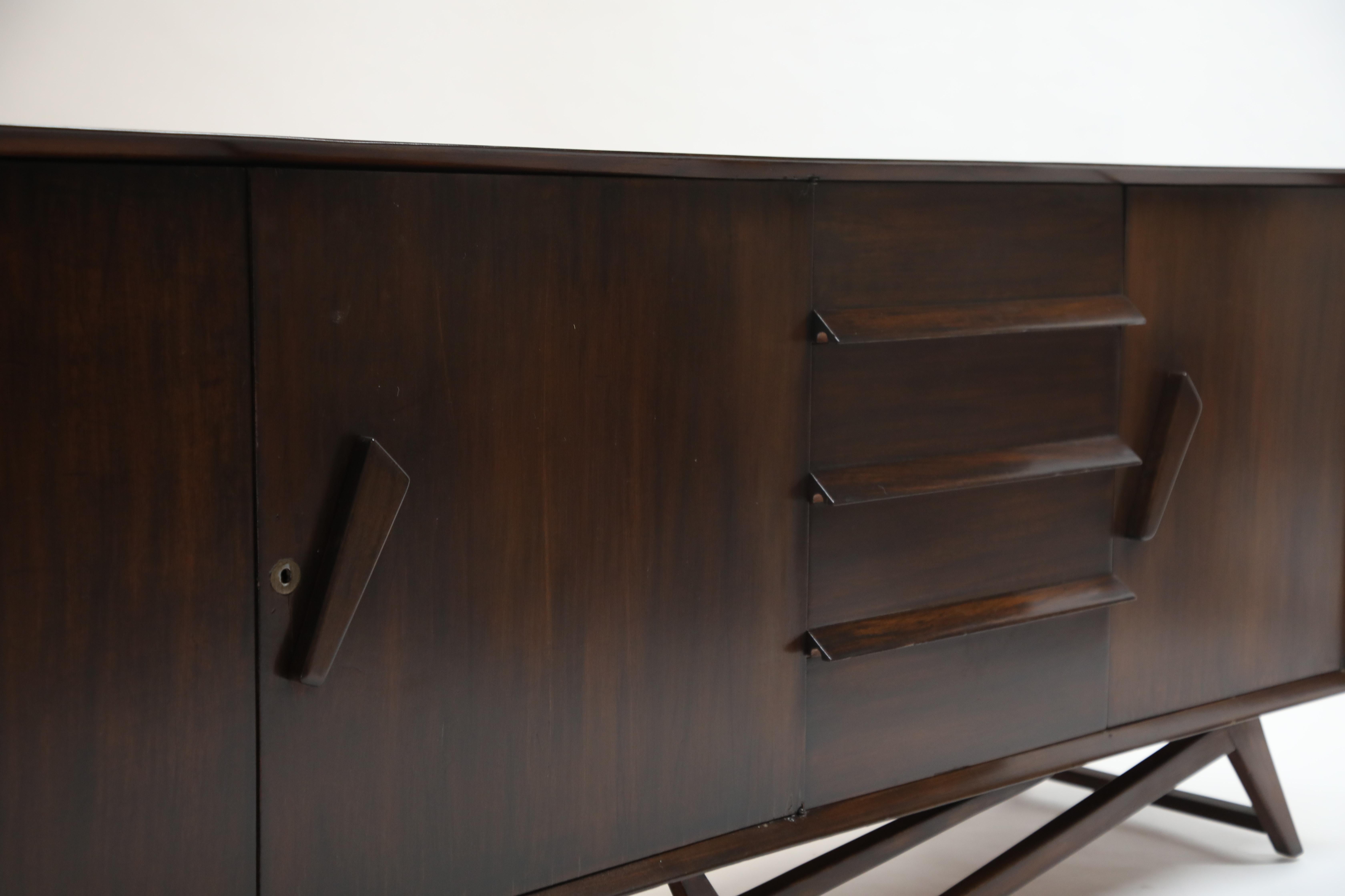 Giuseppe Scapinelli Brazilian Rosewood Architectural Sideboard, Brazil, 1950s 12