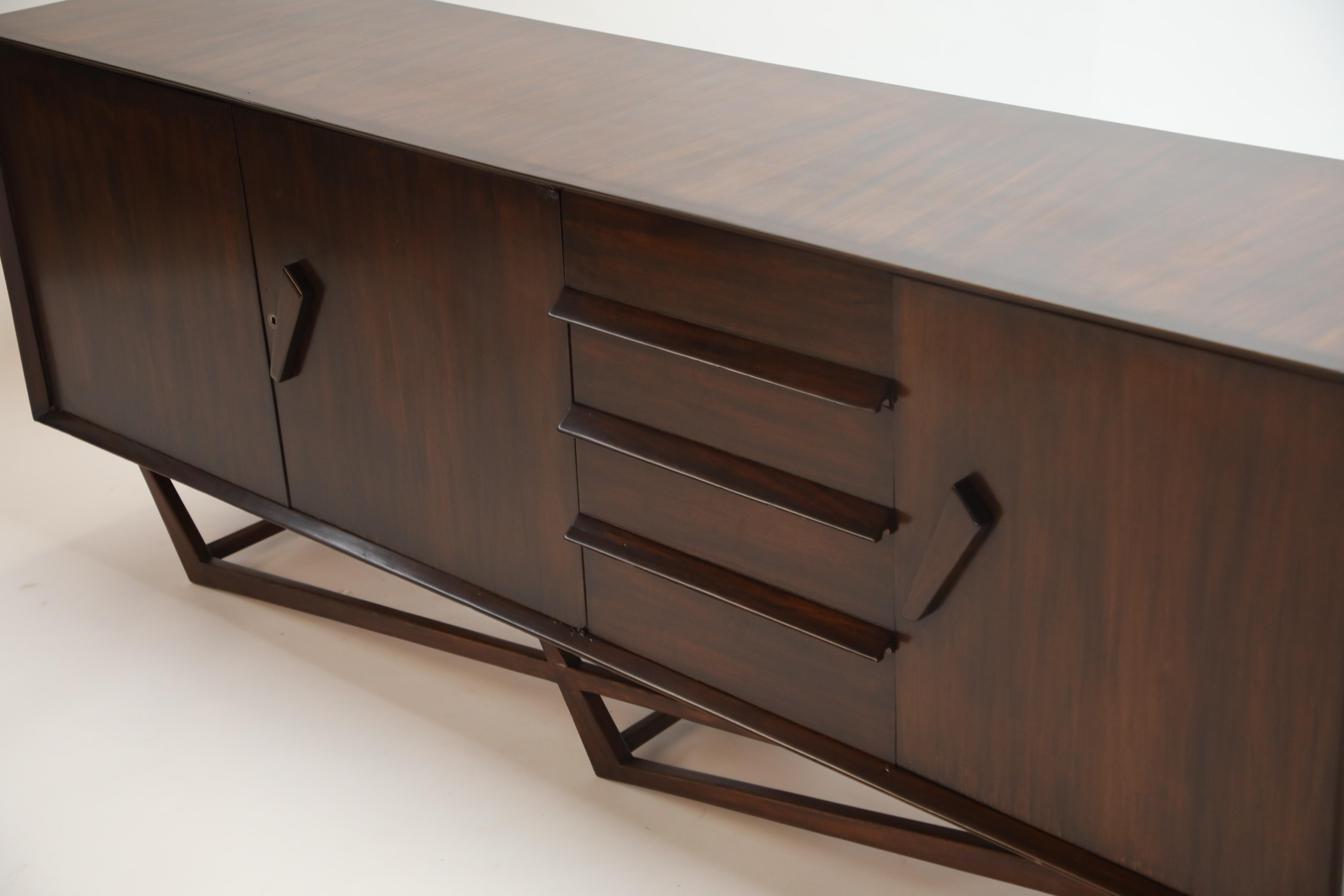 Giuseppe Scapinelli Brazilian Rosewood Architectural Sideboard, Brazil, 1950s 15