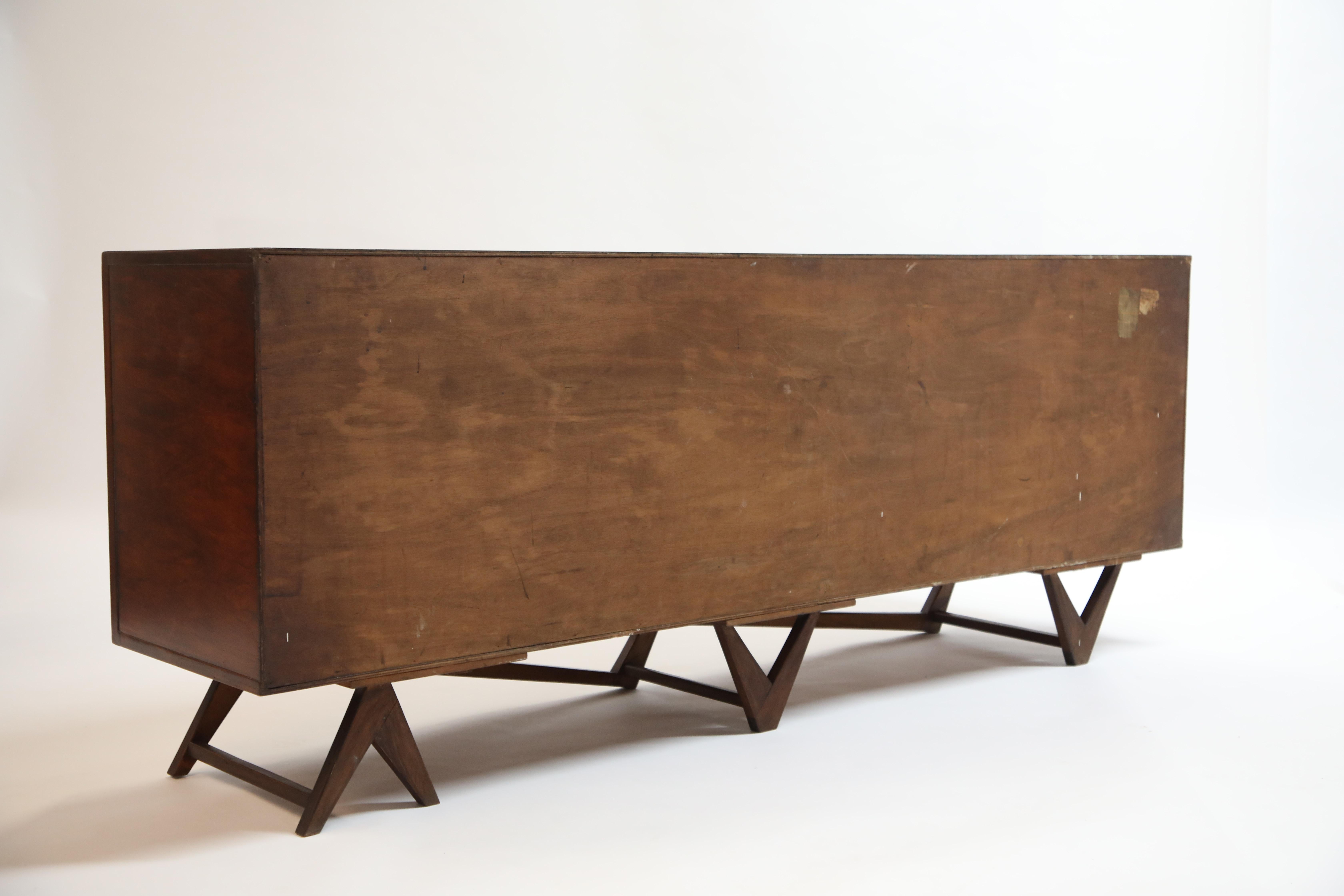 Giuseppe Scapinelli Brazilian Rosewood Architectural Sideboard, Brazil, 1950s 1