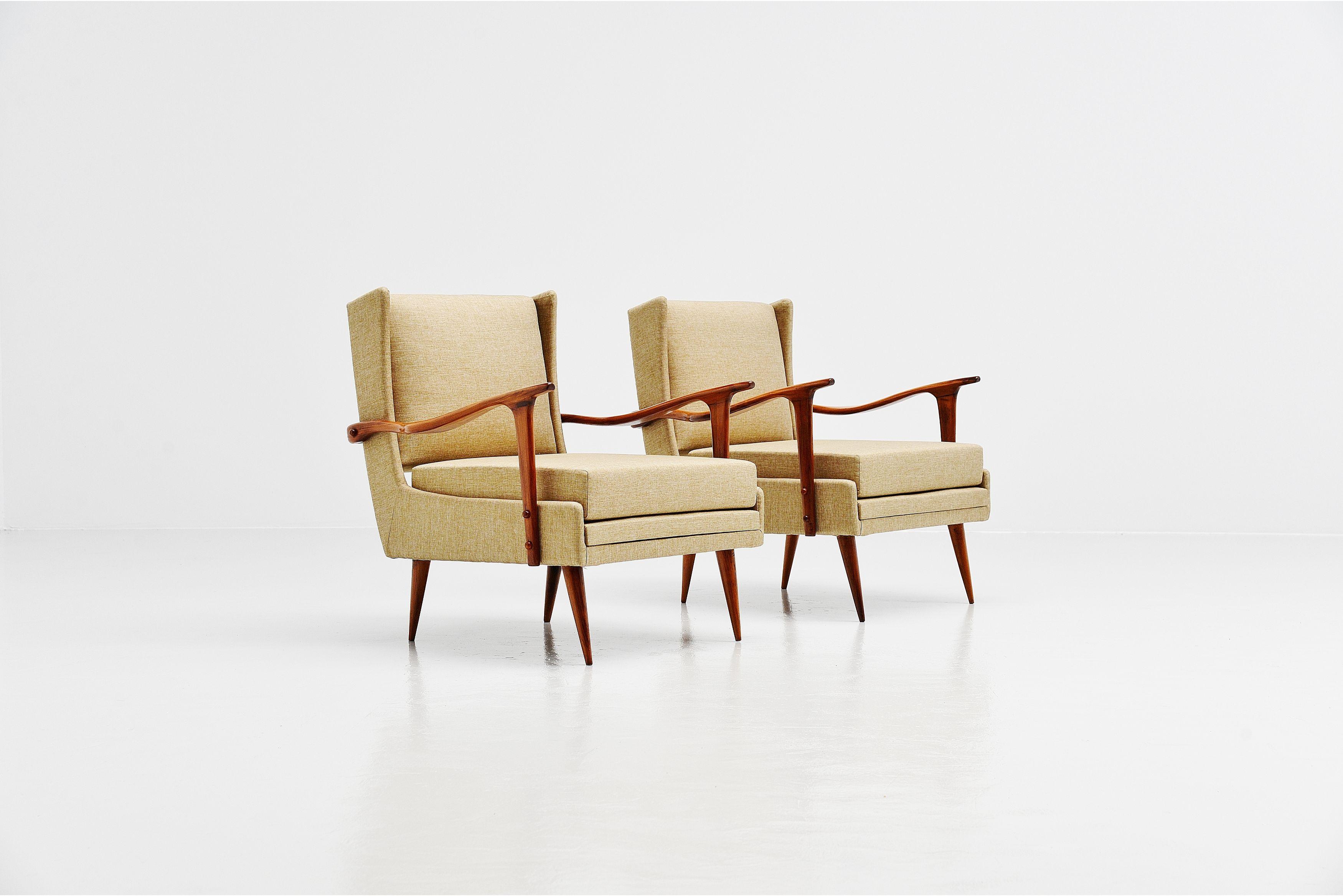 Giuseppe Scapinelli Caviuna Lounge Chairs Pair, Brazil, 1955 In Good Condition In Roosendaal, Noord Brabant