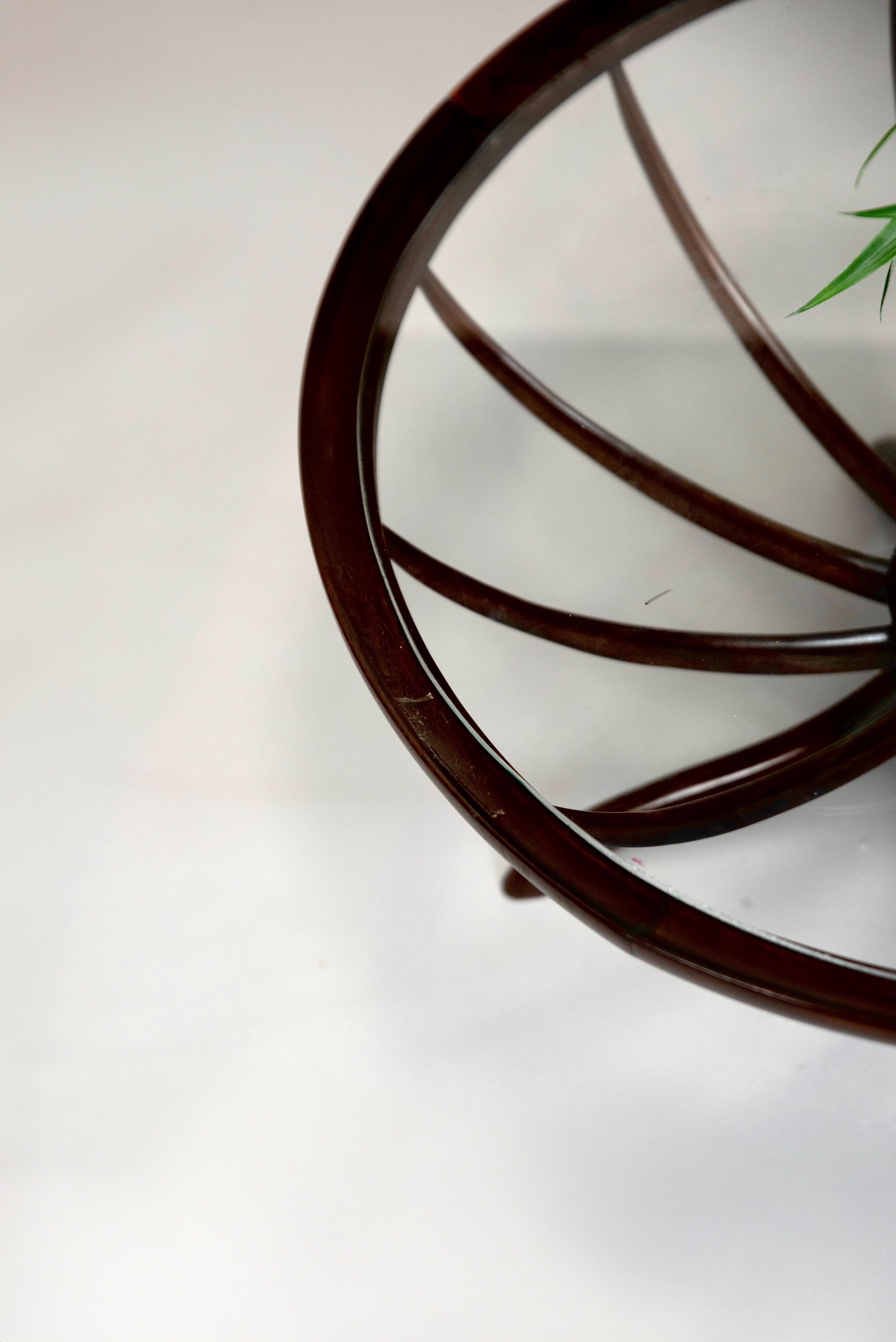Verre Giuseppe Scapinelli, table basse Alanha, bois et verre, vers 1960 en vente