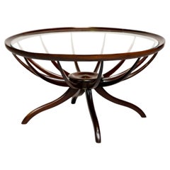 Giuseppe Scapinelli, Coffee table "Aranha", Wood and Glass. c. 1960
