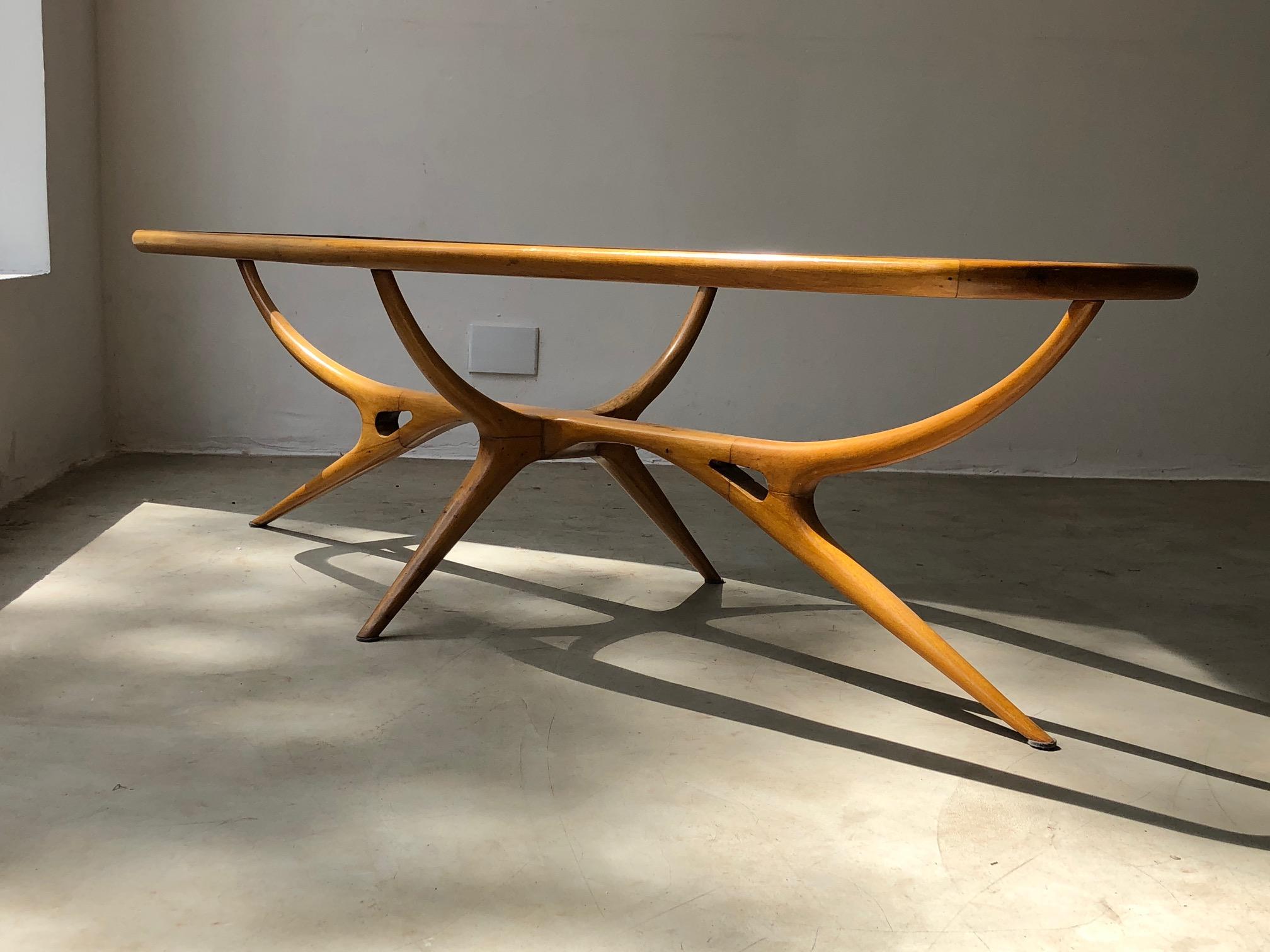 Giuseppe Scapinelli, Coffee Table Made of Solid Pau Marfim Wood with Glass Top 3
