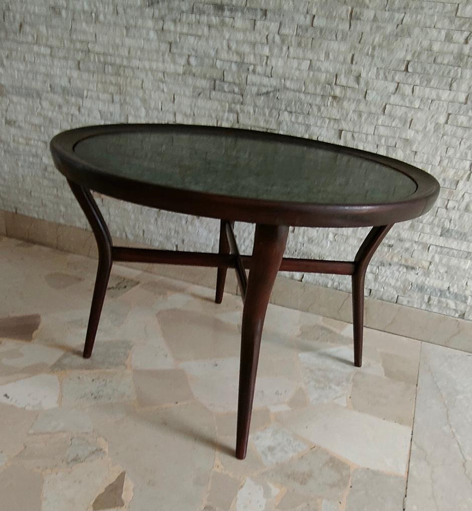 Giuseppe Scapinelli Coffee Table Marbre Rosewood Wood, 1940, Italy In Good Condition For Sale In Milano, IT