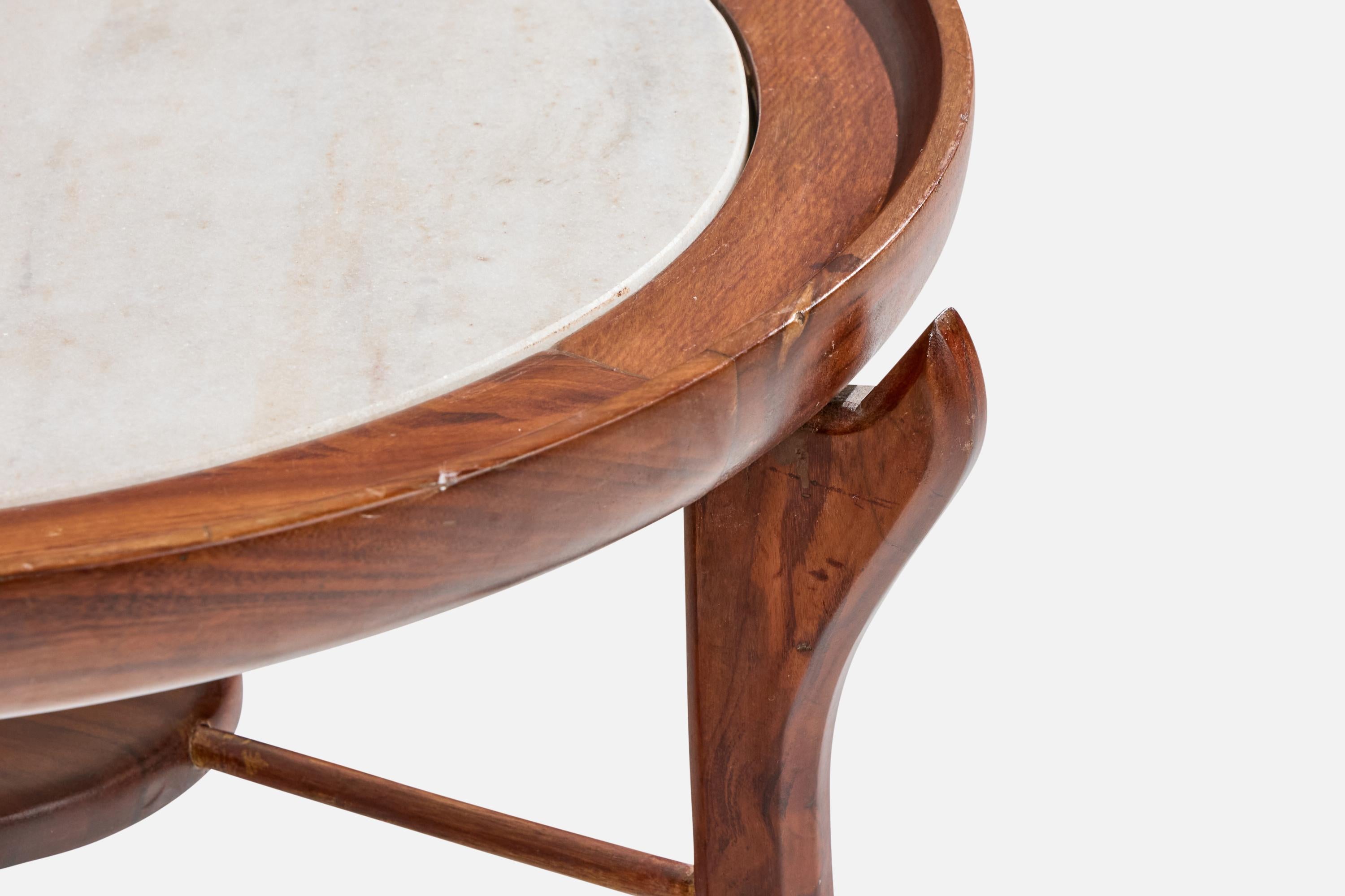 Giuseppe Scapinelli, table basse, Wood, Marbre, Brésil, années 1950 en vente 6
