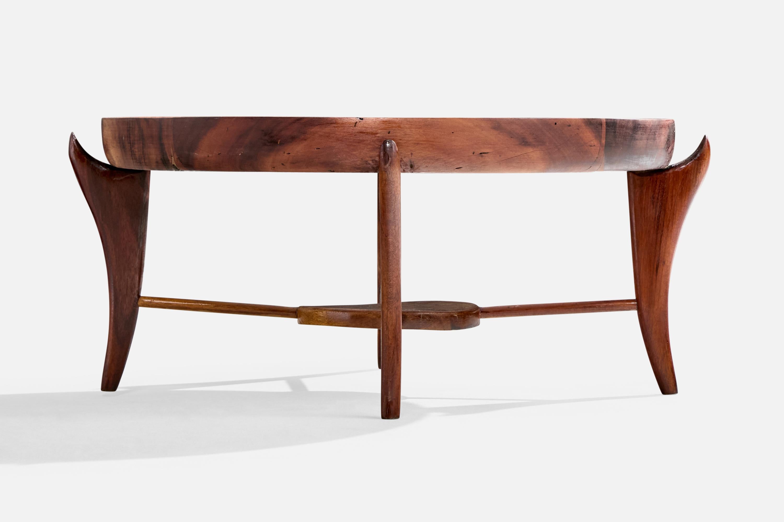 Giuseppe Scapinelli, Coffee Table, Wood, Marble, Brazil, 1950s In Good Condition For Sale In High Point, NC