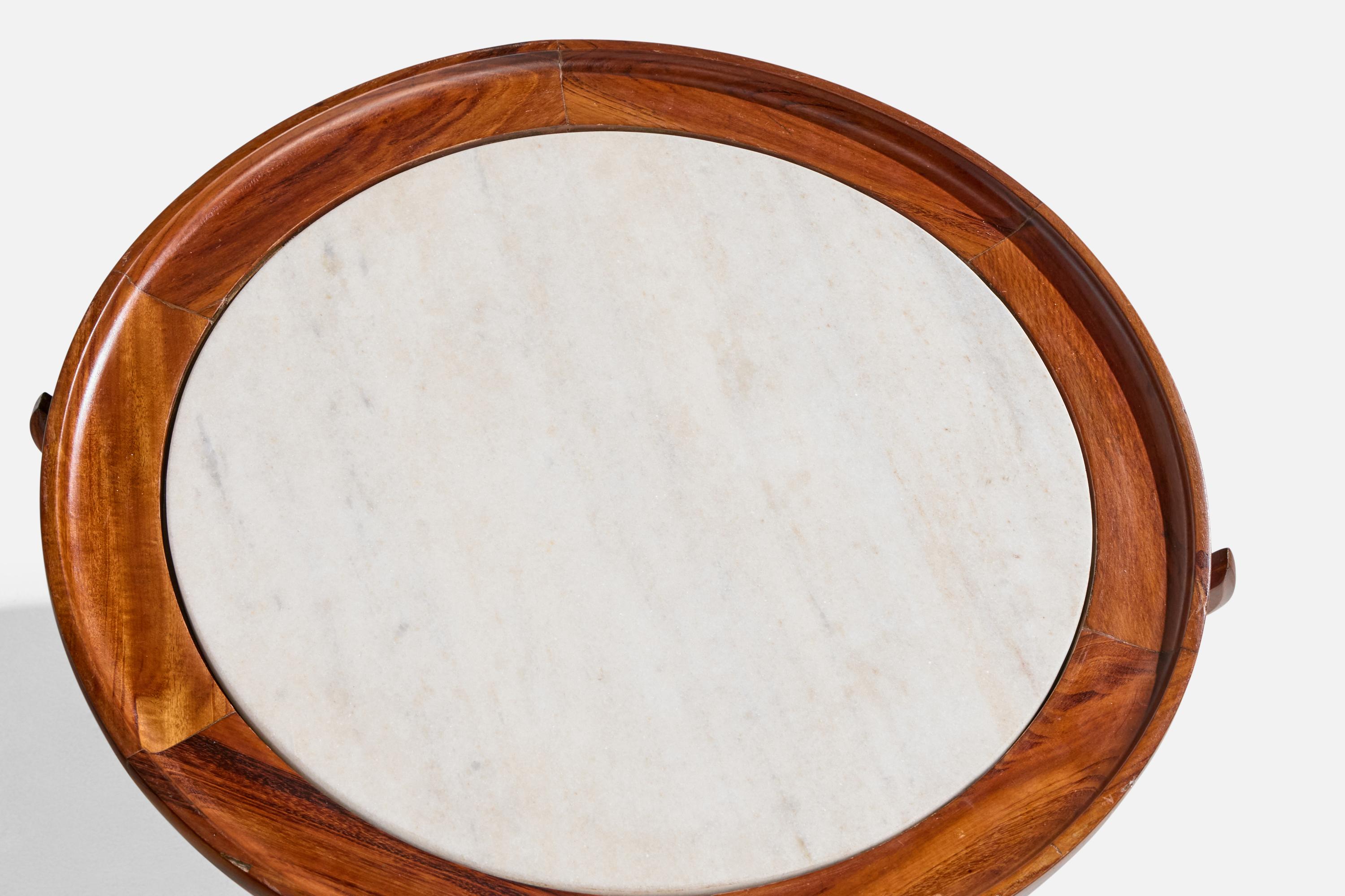 Giuseppe Scapinelli, table basse, Wood, Marbre, Brésil, années 1950 en vente 1