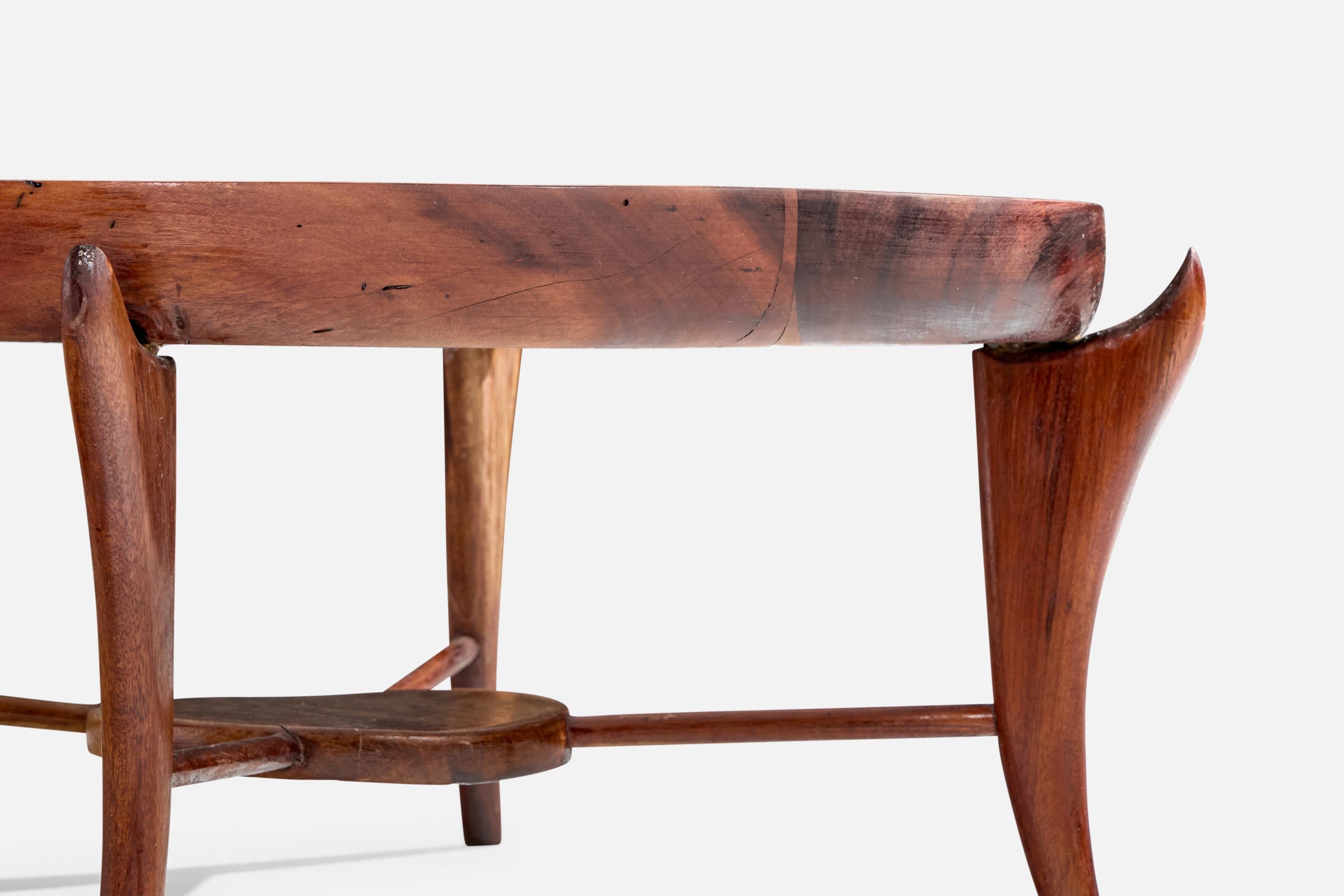 Giuseppe Scapinelli, Coffee Table, Wood, Marble, Brazil, 1950s For Sale 2