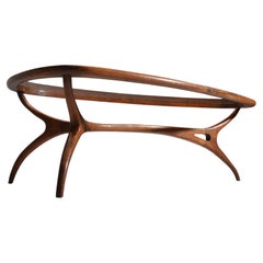 Giuseppe Scapinelli Coffeetable in solid Caviuna and Glass, Brazil, 1950's