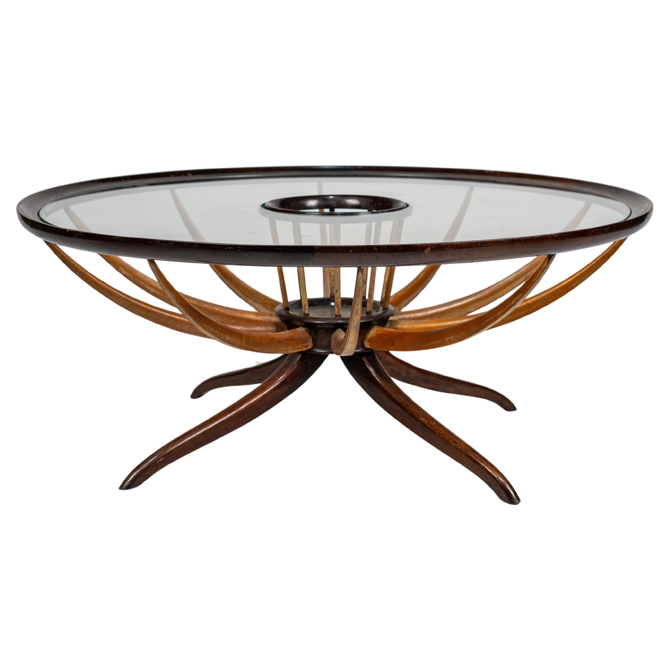 Giuseppe Scapinelli, "Costela" coffee table, Wood and Glass. c. 1960