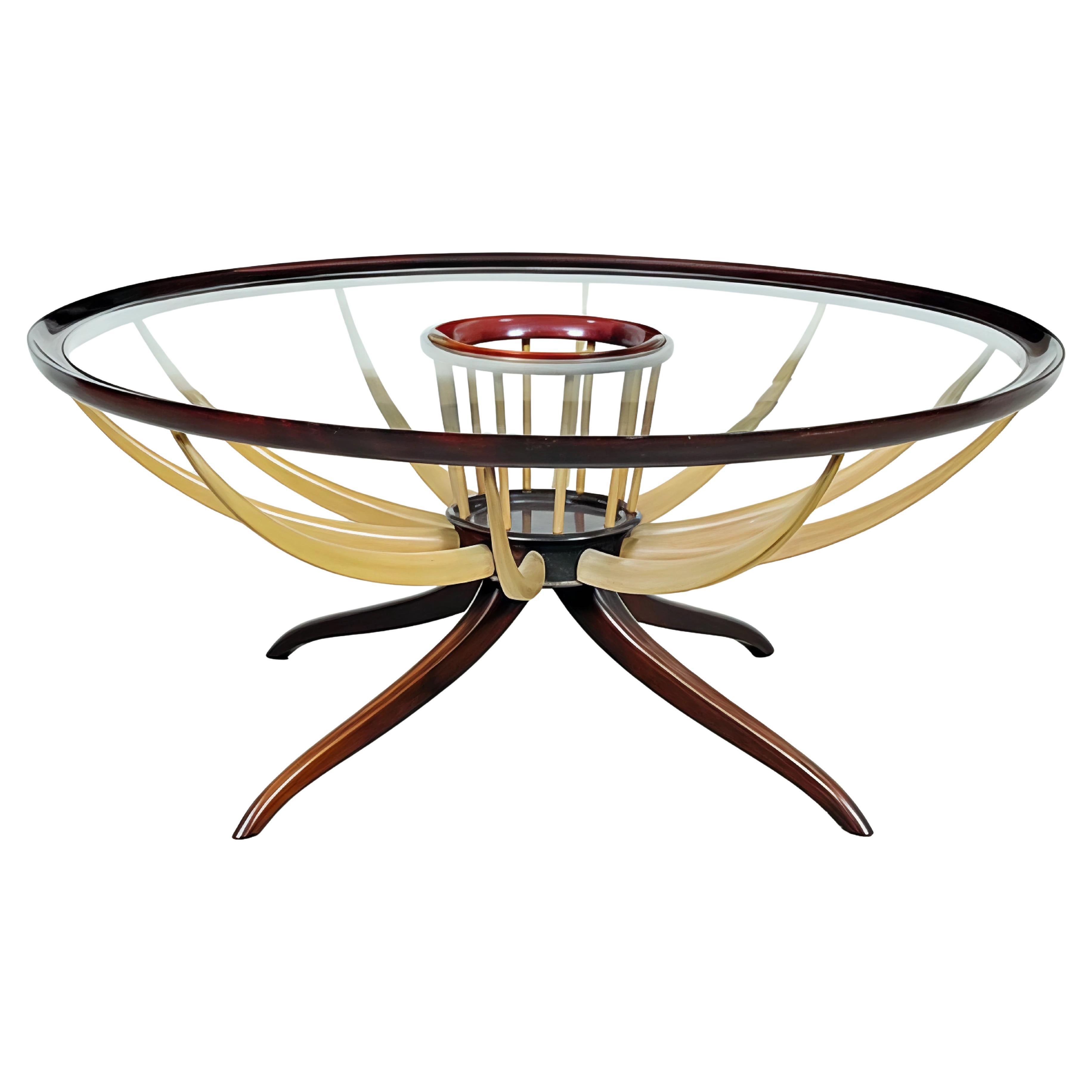 Giuseppe Scapinelli, "Costela" coffee table. Wood and Glass. c. 1960