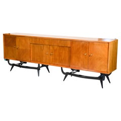 Vintage Giuseppe Scapinelli, Credenza with the Lacquered Base, C. 1960