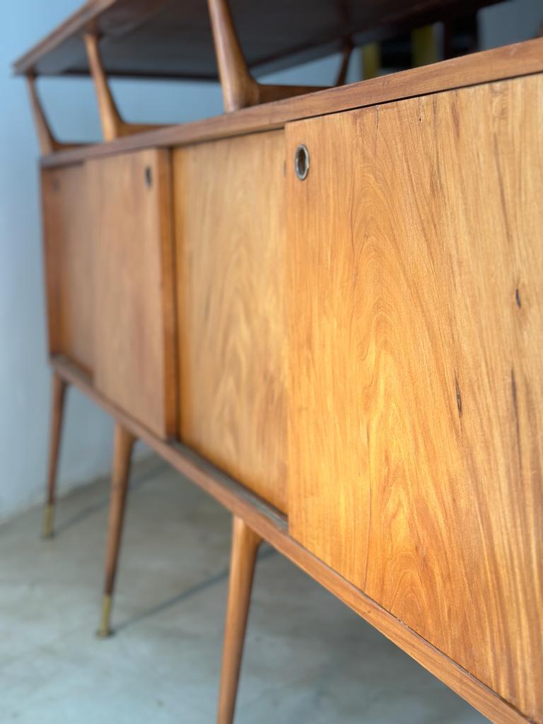Giuseppe Scapinelli. Custom Mid-Century Modern Bar/Credenza in Wood and Ceramic For Sale 4